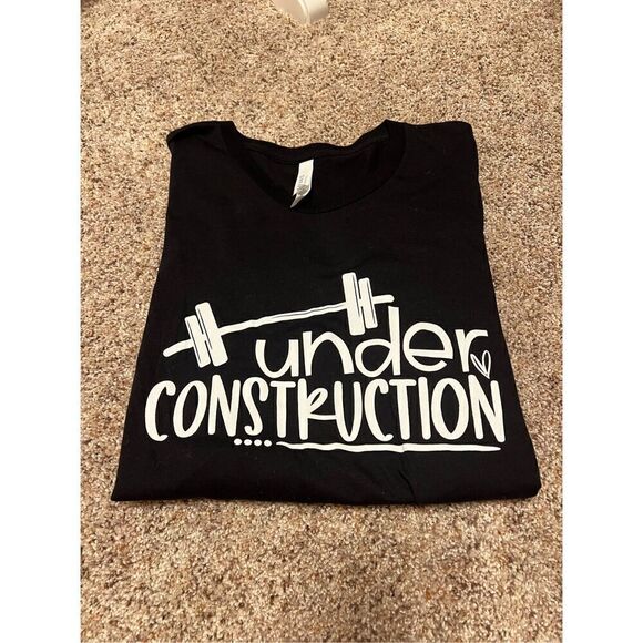 New Bella Canvas "Under Construction" Black Tee - Picture 7 of 7